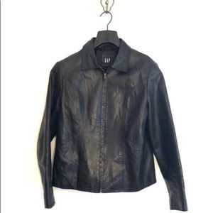 GAP genuine black leather motorcycle jacket